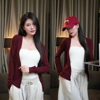 Áo khoác cardigan dáng dài thun co giãn basic thanh lịch – Item hot mùa thu đông, dễ phối đồ