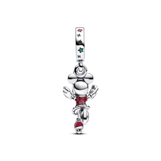 Charm Disney x Pandora Hình Minnie Trượt Băng Tráng Men Đỏ