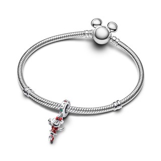 Charm Disney x Pandora Hình Minnie Trượt Băng Tráng Men Đỏ