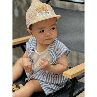 Set Đồ Bé Trai Kẻ Sọc Xanh Trắng Kèm Áo Ba Lỗ – Dễ Thương, Mát Mẻ