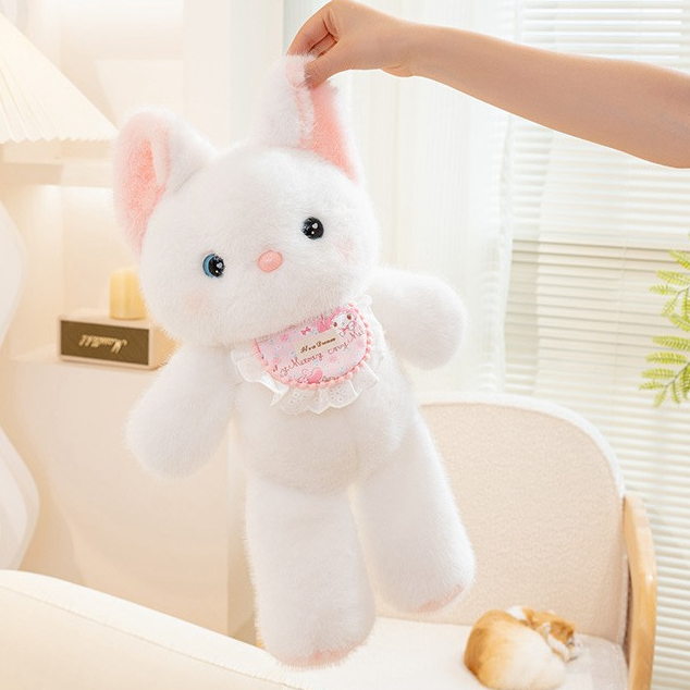 Gấu Bông Động Vật Thỏ,Mèo,Kolala,Teddy Đeo Yếm Chạy Bộ Lông Thỏ Mềm Mại Làm Quà Tặng Cho Bé,Bạn Gái