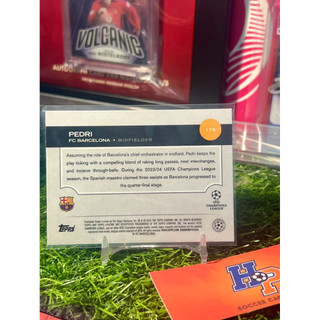 Thẻ bóng đá Pedri Pulsar Topps Chrome UCL 2024/25