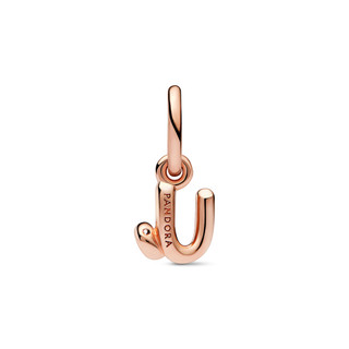 Charm Treo Pandora Moments Mạ Vàng Hồng 14K Chữ U