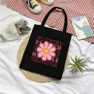 Túi tote, Túi vải bố canvas cotton Flower đeo vai đi học đi chơi thời trang hàn quốc đựng vừa A4 - tot2000