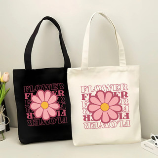 Túi tote, Túi vải bố canvas cotton Flower đeo vai đi học đi chơi thời trang hàn quốc đựng vừa A4 - tot2000