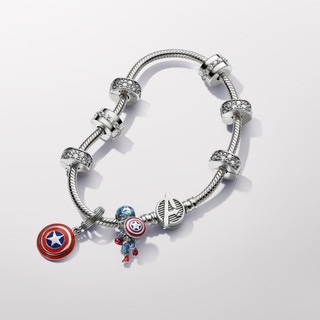 Charm Bạc Marvel x Pandora Captain America - Khiên Chính Nghĩa