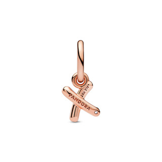 Charm Treo Pandora Moments Mạ Vàng Hồng 14K Chữ X