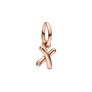 Charm Treo Pandora Moments Mạ Vàng Hồng 14K Chữ X