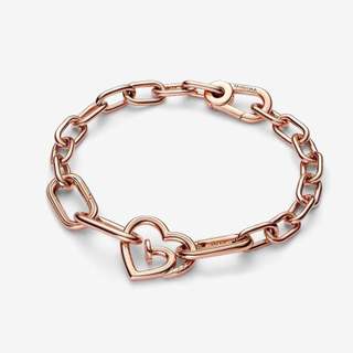 Charm Pandora ME Mạ Vàng Hồng 14K Mắt Xích Trái Tim