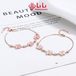 Lắc tay bạc nữ LiLi S925 đính đá CZ cao cấp hình cỏ 4 lá may mắn Emma LILI_124697