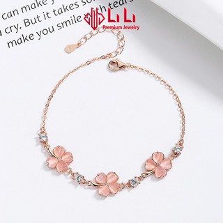 Lắc tay bạc nữ LiLi S925 đính đá CZ cao cấp hình cỏ 4 lá may mắn Emma LILI_124697