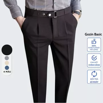 Quần tây nam GOZIN BASIC ống côn dáng, quần tây nam công sở co giãn vải mềm mịn