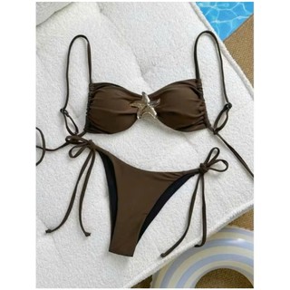 [ FREESHIP ] Bikini ĐI BIỂN 2 MẢNH NÂU KHOEN NGÔI SAO TÔN DÁNG THIẾT KẾ CHẤT VẢI CAO CẤP MÙA HÈ