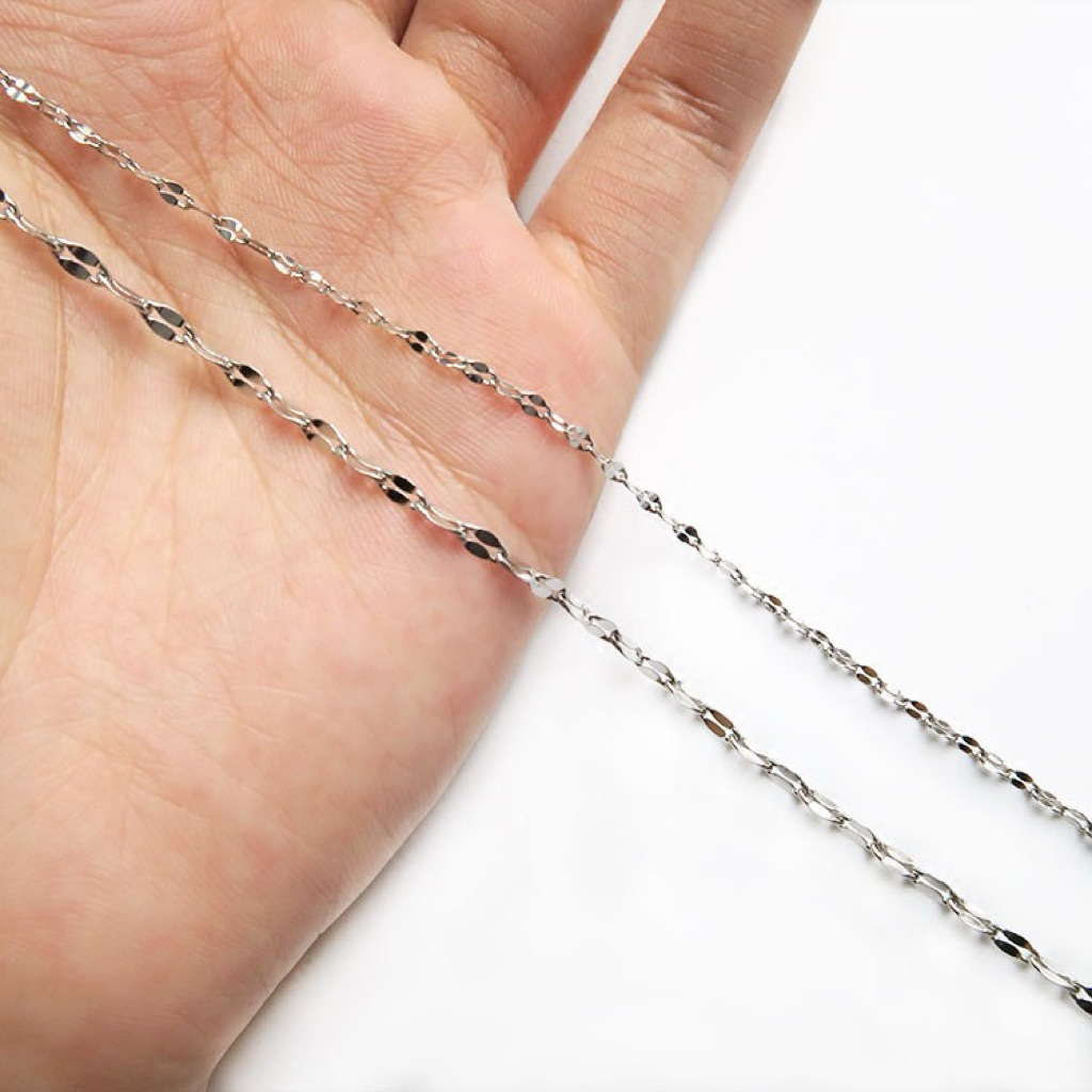 Dây chuyền inox trơn kiểu lá me không gỉ có nhiều size để chọn BY ACCESSORIES