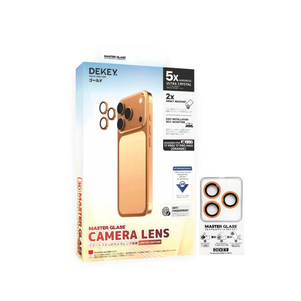 [ iP 17] Cường Lực Bảo Vệ Lens Camera Dekey Japan Có Khung Tự Dán tại Nhà cho iP 17/16/15/14 Series