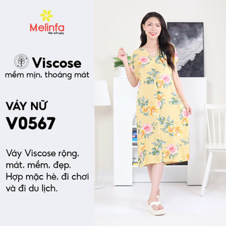 [XẢ KHO GIÁ SỐC]Váy đầm ngủ mặc nhà hàng ngày vải viscose lanh lụa thoáng mát mềm mại mã V0567