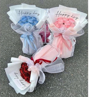 Bó hoa hồng nhũ kim tuyến bó 10 bông, 15 bông cao cấp kèm tag thiệp làm quà tặng 14/2, 8/3, 20/10, 20/11, sinh nhật
