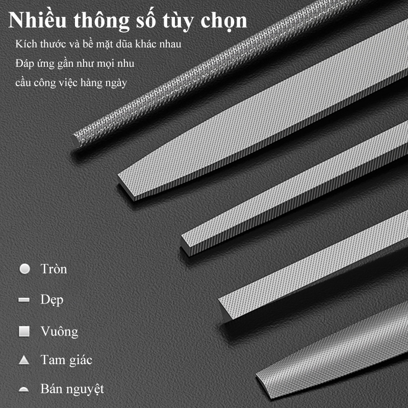 Bộ 5 cây dũa mài kim loại HÀNG ĐÀI LOAN 8inch lưỡi dài 200mm ( có bán lẻ )