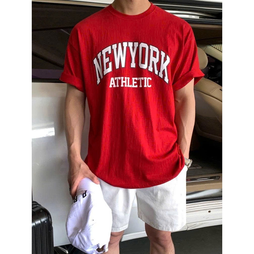 áo thun Stee Cổ tròn NEW YORK ATHLETIC Localbrand ICVCVNI Unisex Cotton