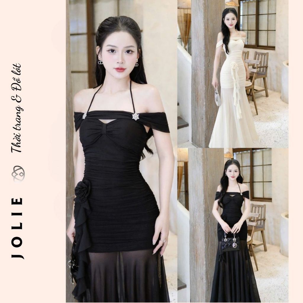 Đầm Dạ Hội Dáng Dài Cúp Ngực Phối Ren - Nàng Thơ Lộng Lẫy