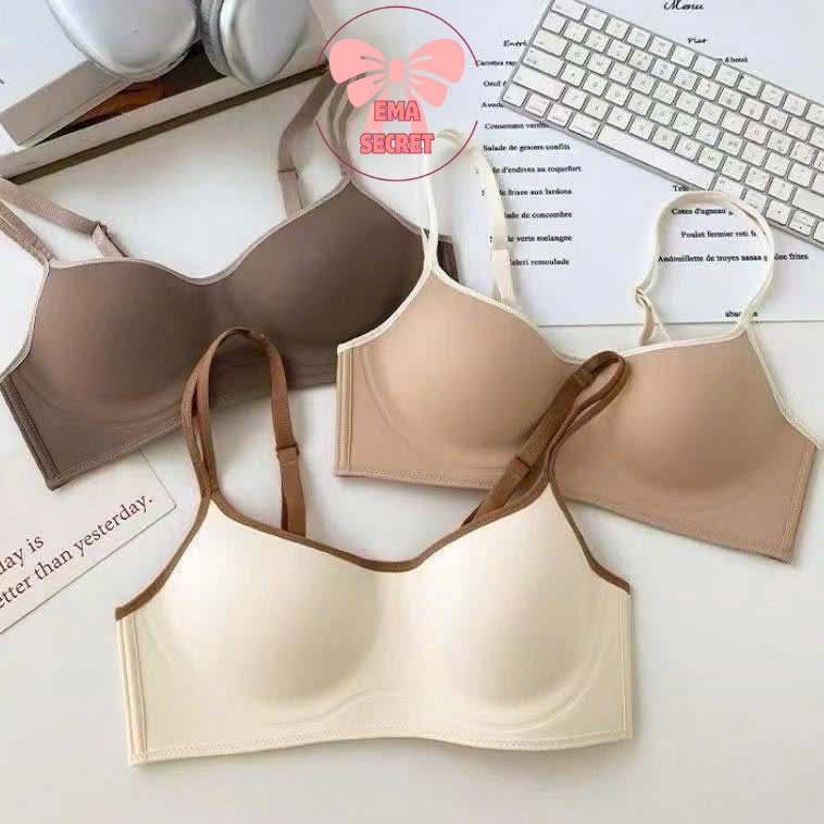 [LOẠI 1] Áo Lót Su Đúc Mát Lạnh , Không Gọng, Cup Ngang, Đệm Mỏng, Thoáng Khí, Chống Chảy Xệ Ema Secret