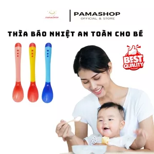 Thìa Silicon Báo Nóng, Muỗng Silicon loại tốt Mềm Cho Bé Ăn Dặm Giúp Bé Ăn Ngoan, Ngon Miệng