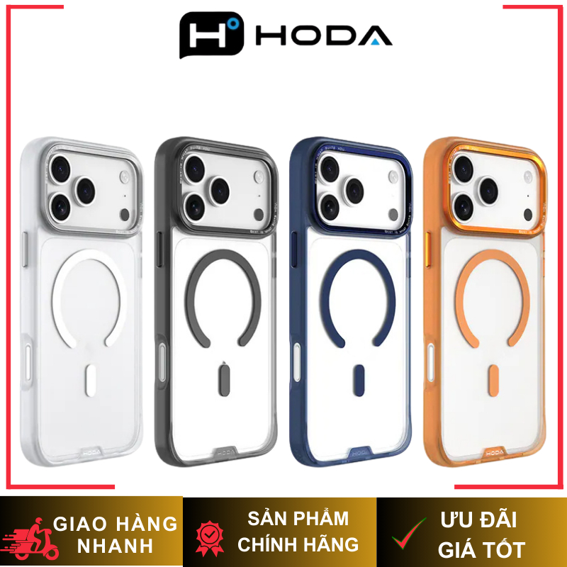 [ Chống Sốc ] Ốp Lưng Chống Sốc Hoda Rough Nhám Chống Bám Bẩn Tích Hợp Sạc Không Dây cho iP 17/16/15 Series
