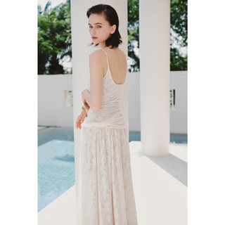 Đầm maxi OLV 2 dây dáng ôm quyến rũ Cream Lace Strappy Maxi Dress phù hợp đi biển đi chơi