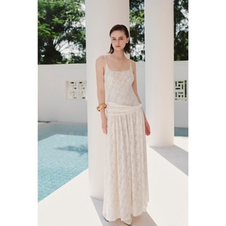 Đầm maxi OLV 2 dây dáng ôm quyến rũ Cream Lace Strappy Maxi Dress phù hợp đi biển đi chơi
