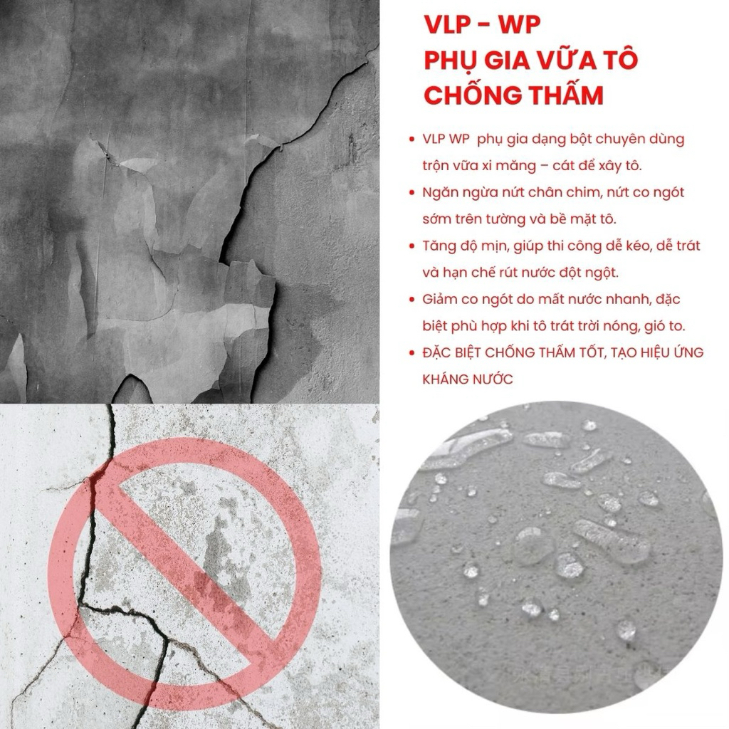 Phụ gia chống thấm thế hệ mới 2026 - Phụ Gia Vữa  Chống Thấm-WP-ECO liều lượng thấp hiệu quả chống thấm cao