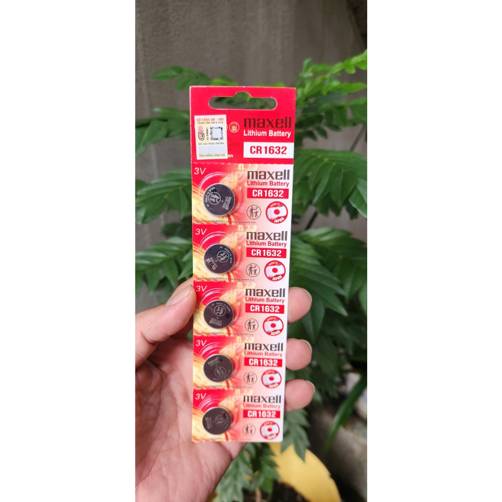 Vỉ 5 viên pin CR1632 / CR 1632 3volt Maxell 3V Lithium - Made In Japan ...