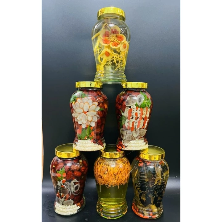 Combo 6 bình 1.5 lít sâm hàn kết hoa, sâm cau đỏ, đông trùng, táo đỏ,...