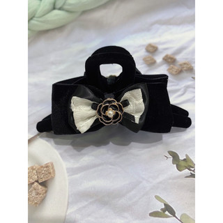 kẹp tóc nơ bọc nhung pha màu sang chảnh qccc-size 13 cm