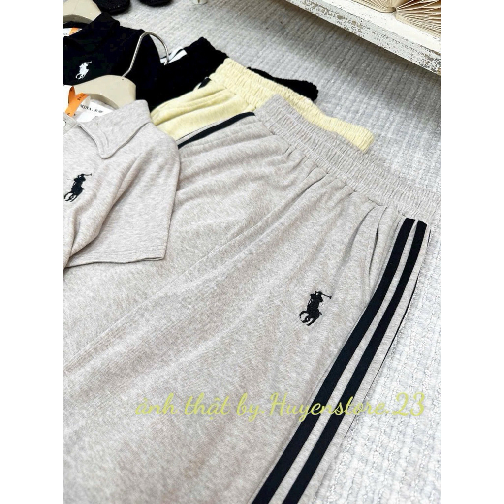Set đồ nữ ,set bộ nữ thêu hình cộc tay mix quần thể thao ống rộng L1 By.Thanhhuyenclothings