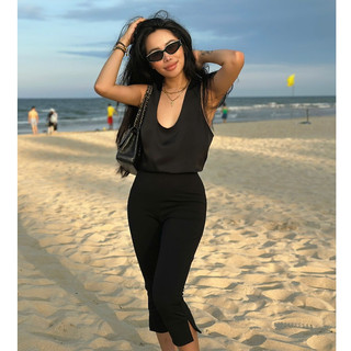 GIANG DONNA - KWAN TOP áo chất lụa dáng balo phối nhiều kiểu basic
