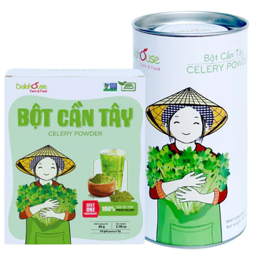 Bột cần tây hữu cơ Dalahouse, Bột rau sấy lạnh không đường, tốt cho người huyết áp cao, mỡ máu