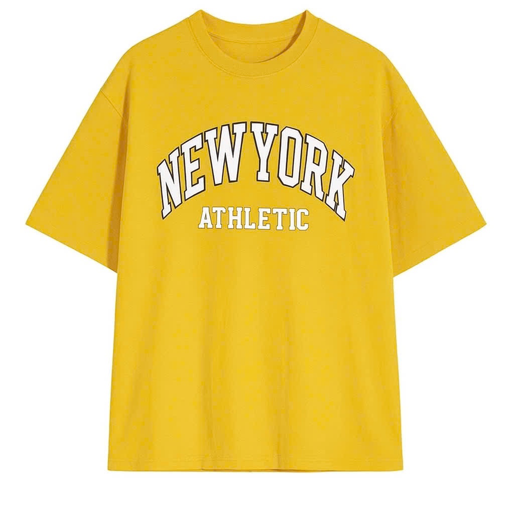 áo thun Stee Cổ tròn NEW YORK ATHLETIC Localbrand ICVCVNI Unisex Cotton