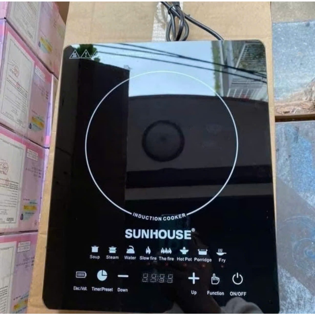 Bếp Từ Cảm Ứng SUN HOUSE 2200W , Bếp Điện Từ Hồng Ngoại Kèm Nồi Sunhous_Pro