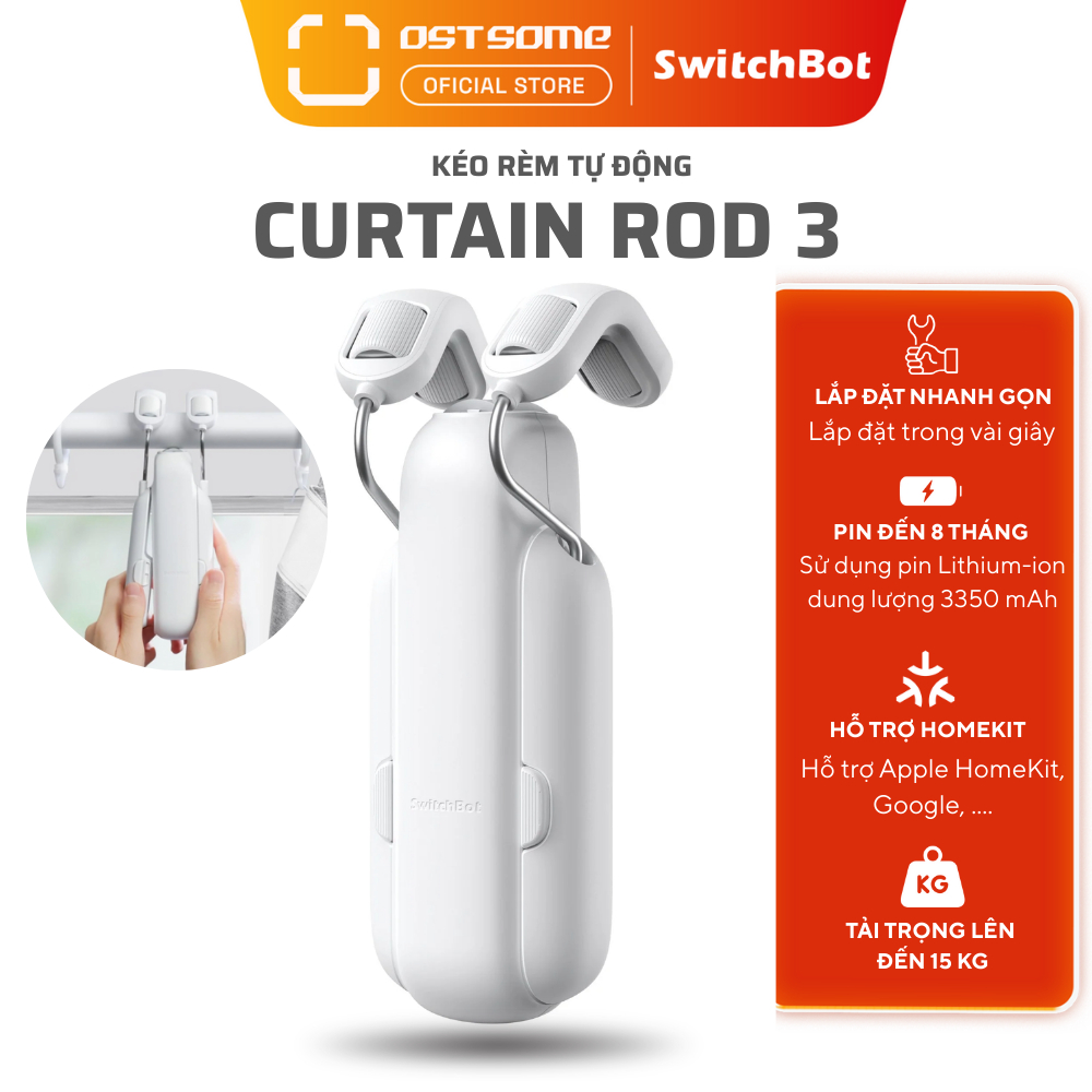 Điều khiển rèm cửa thông minh SwitchBot Curtain Rod 3 Kéo rèm tự động ...