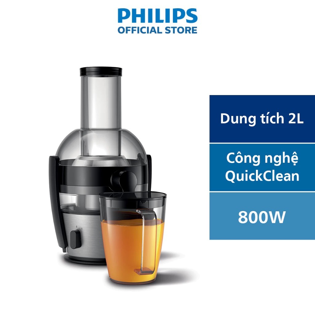 Máy Ép Trái Cây Philips HR1863 800W Ép Nhanh, Vệ Sinh Gọn- Bảo Hành 24 Tháng