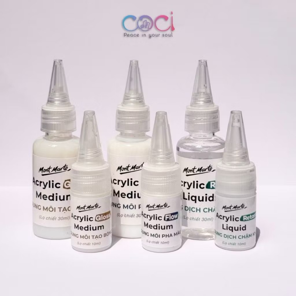 Dung Môi Pha Màu Acrylic Mont Marte COCI Dung Dịch Pha Loãng Sơn Bóng Chậm Khô Chống Đông 10ml