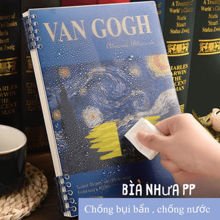 Sổ vở còng nhựa hai đầu thay được giấy B5 A5 -120 trang Vicent VAN Gogh + Ruột sổ còng BONZAI