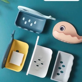Kệ để xà phòng, xà bông hình con cá heo bằng nhựa nhà tắm dán tường siêu cute.