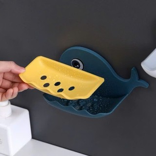 Kệ để xà phòng, xà bông hình con cá heo bằng nhựa nhà tắm dán tường siêu cute.