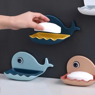 Kệ để xà phòng, xà bông hình con cá heo bằng nhựa nhà tắm dán tường siêu cute.