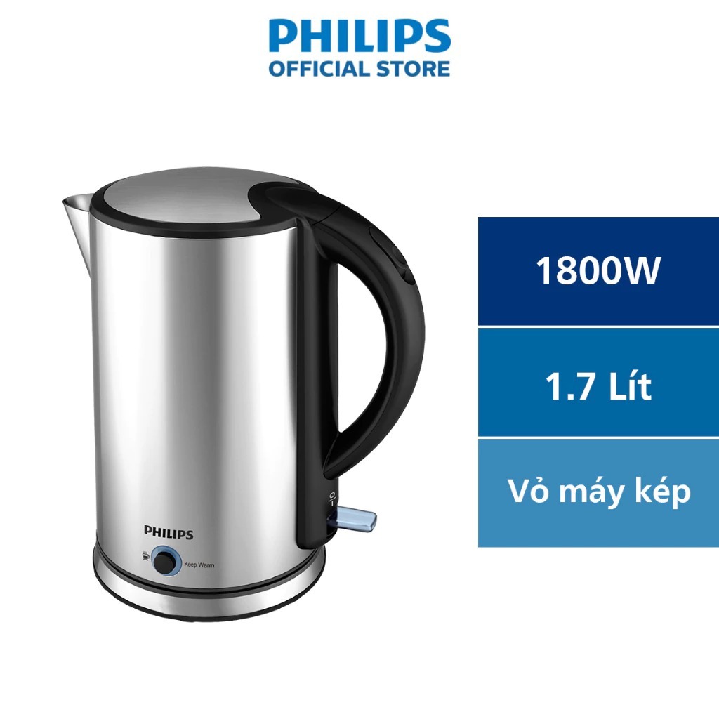 Bình Đun Siêu Tốc PHILIPS HD9316 Công Suất 1800W - Hàng Chính Hãng Bảo Hành 24 Tháng