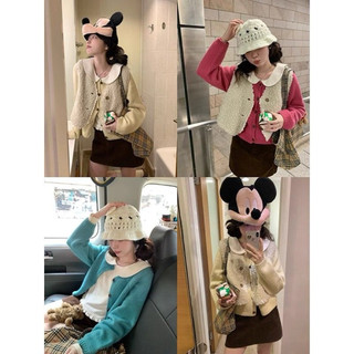 Áo Thun Cotton Cổ Sen Vạt Bèo Dáng Ngắn Dễ Thương minijean