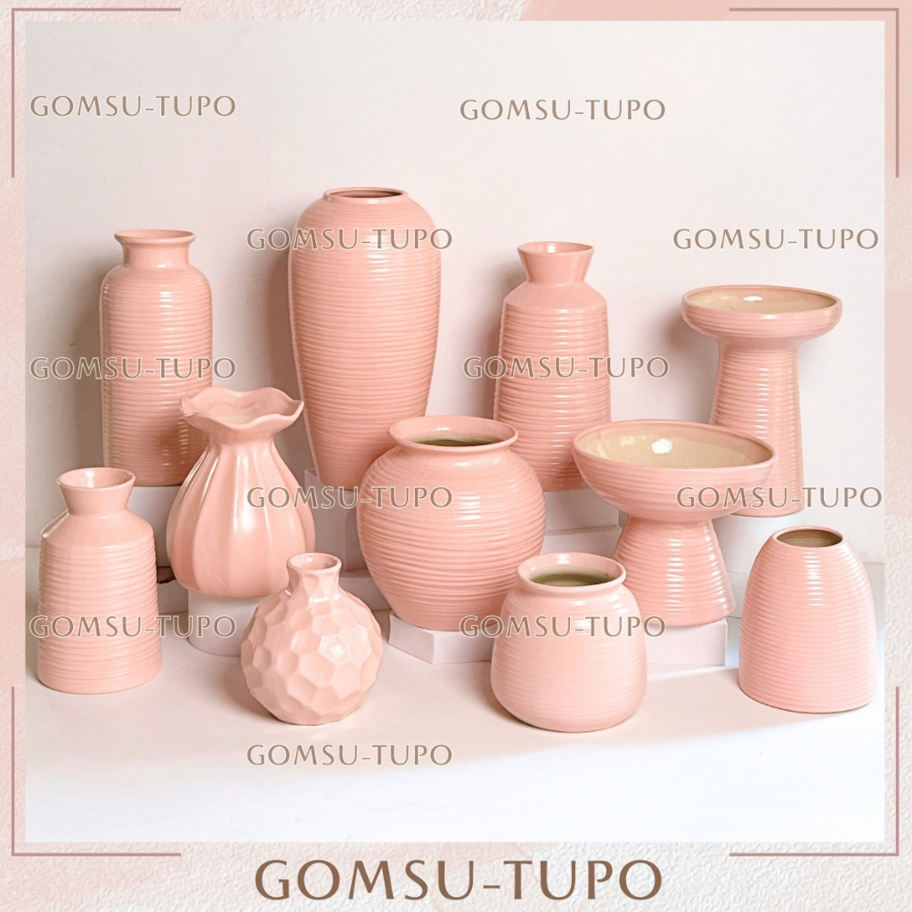 Lọ hoa gốm men HỒNG PASTEL - P2 decor Gốm Sứ TUPO, bình hoa gomsutupo ...