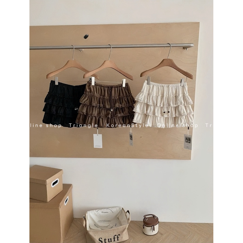 TRIANGLE - Likey Skirt (Cân nhắc kỹ, return is not welcomed)- Chân váy tầng Hàn Quốc dáng xoè ngắn trên gối