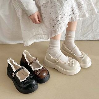 [ LÙI 1SZ] Giày đế bằng dành cho nữ 2025, giày Mary Jane mũi tròn phối viền nơ dành cho nữ Ms H159